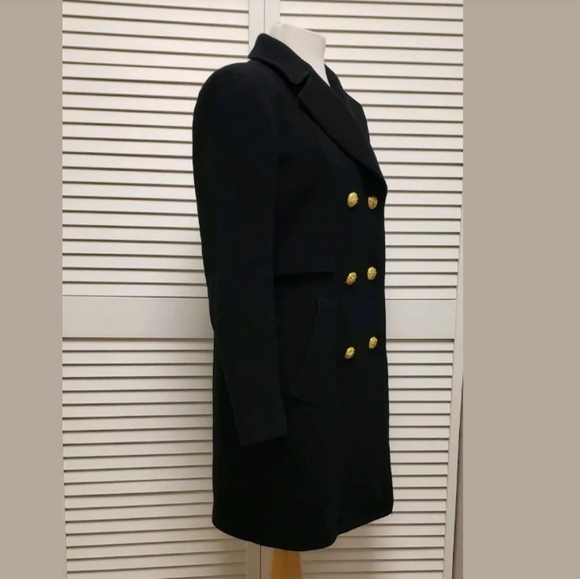 🔥SOLD THEORY Women Wool Blend Gold Button Coat. S - Picture 2 of 8